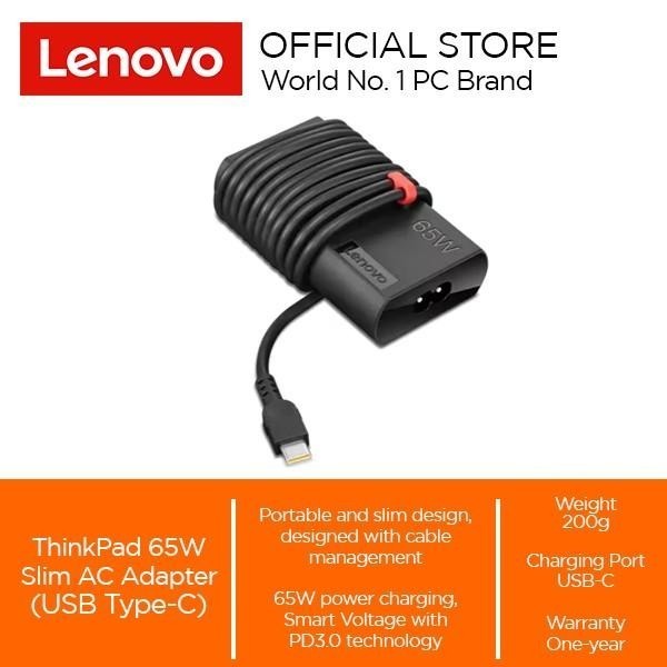 Jual Lenovo ThinkPad 65W Slim AC Adapter (USB Type-C) | Shopee Indonesia