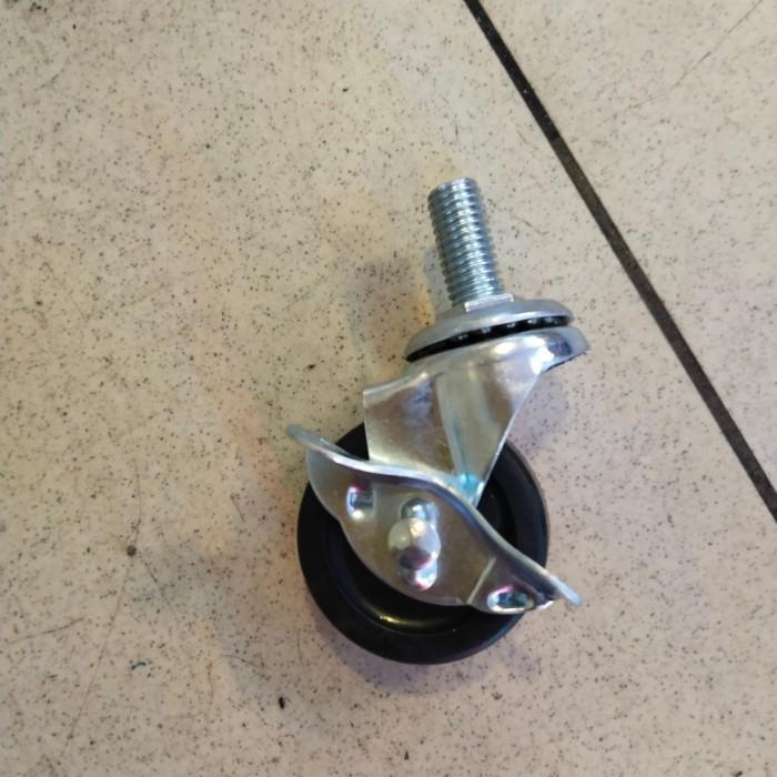 Jual Roda Caster Karet Hitam 2 Inch Drat Rem | Shopee Indonesia