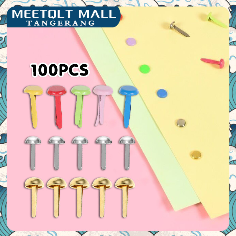 Jual Set Paper Fastener 100 Pcs Paku Belah Pengikat Kertas Karton Cocok ...
