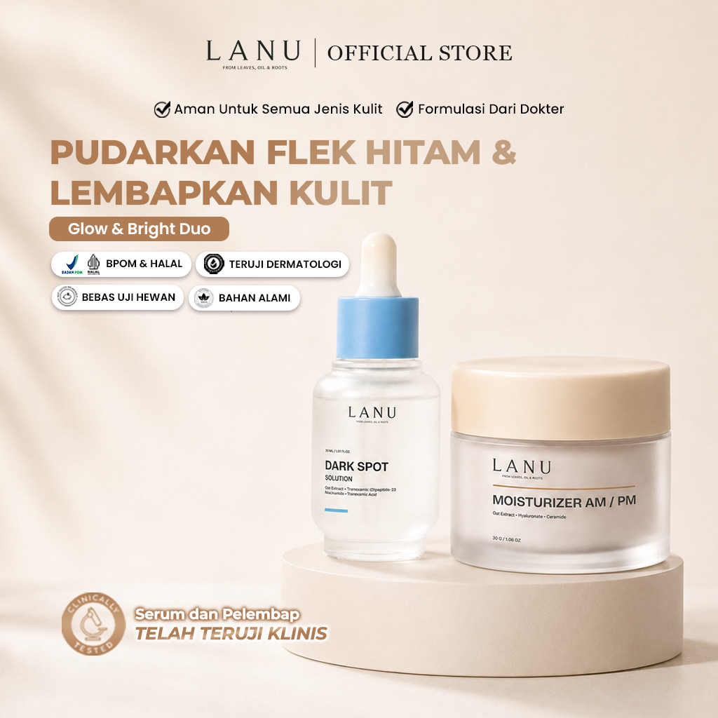 LANU Glow & Bright duo | Pudarkan Flek Melasma & Cerahkan Wajah