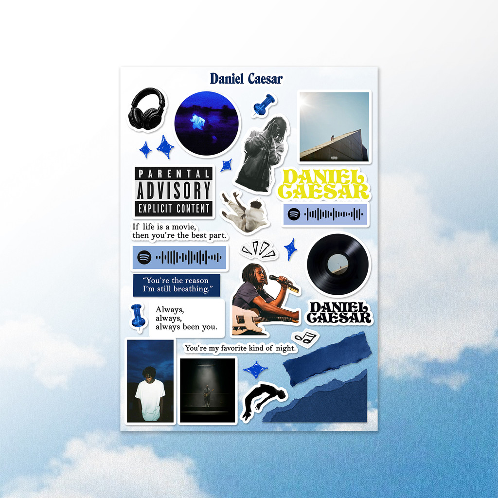 Jual 20pcs Sticker DANIEL CAESAR Artist Pack | Stiker Tahan Air Anti ...