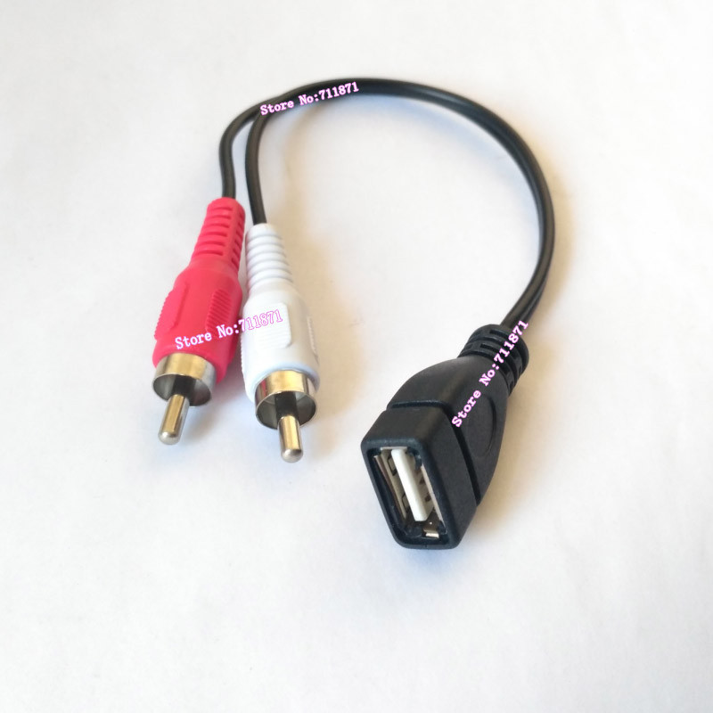 Jual Usb 2 RAC cable Adapter Usb Female RCA Male Line connector 2 RCA ...