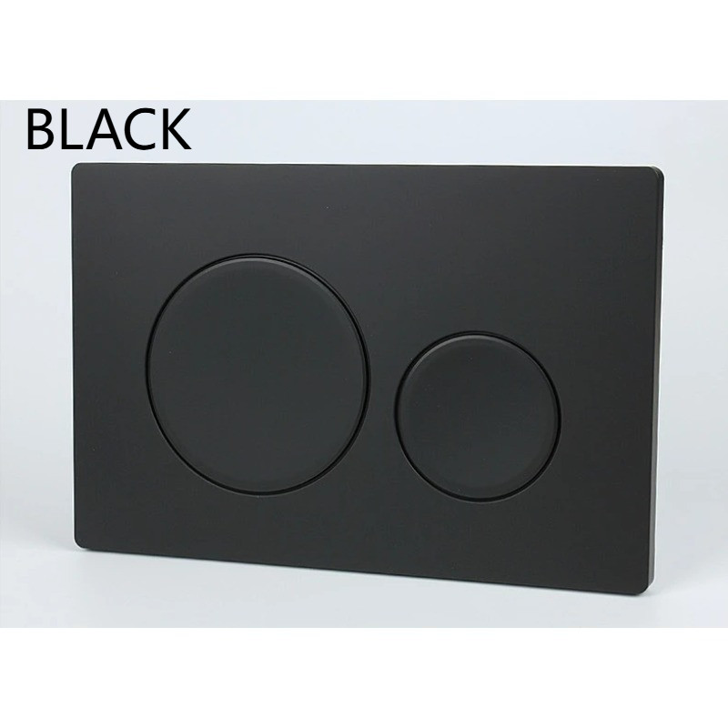 Jual Black Dual Flushing Actuator Toilet Push Round Buttons Concealed ...