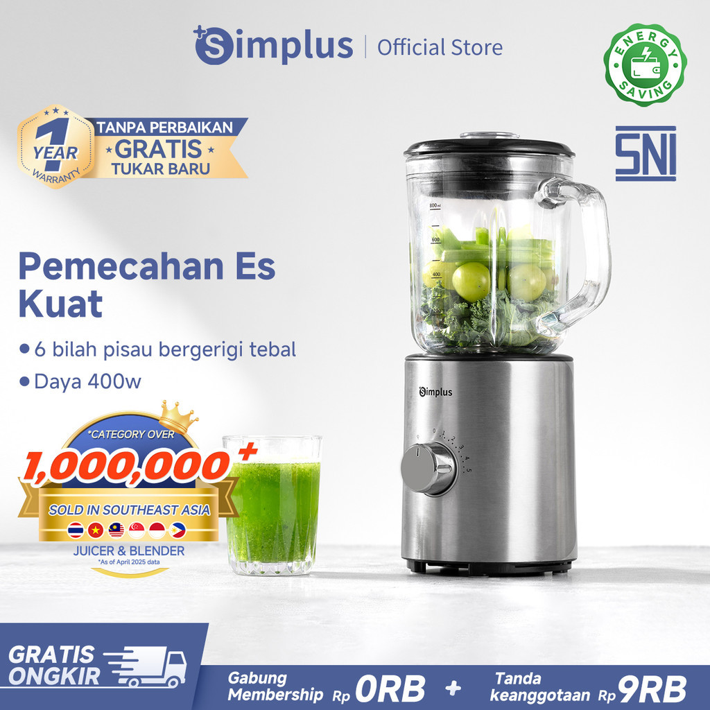 Jual Simplus Blender 400W Makanan 5 mode pengaturan multifungsi, 6 ...