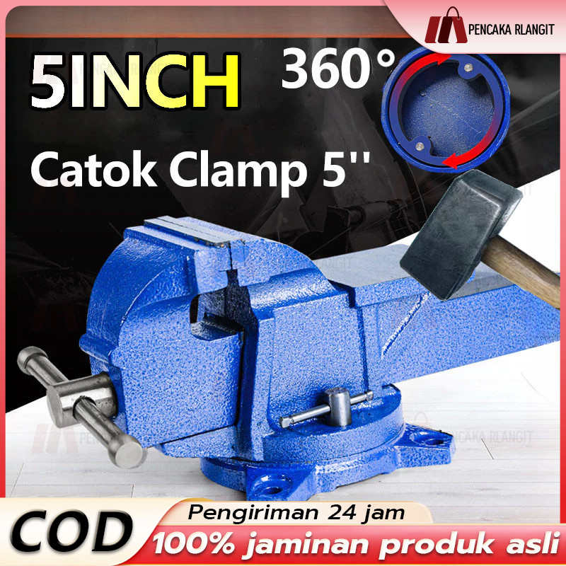 Jual COD Catok Clamp 5'' catok paron Ragum Klem Catok Meja Bench Vise ...
