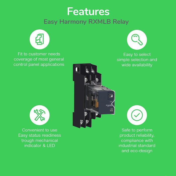 Jual MINIATURE PLUG IN RELAY ZELIO SCHNEIDER ELECTRIC RXM4L 4C/O 24VDC ...