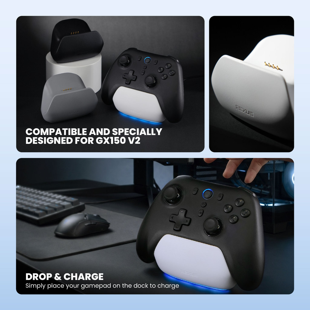 Rexus GDC-04 Docking Charge for Gamepad GX150 V2 - Smart Docking with LED (3)