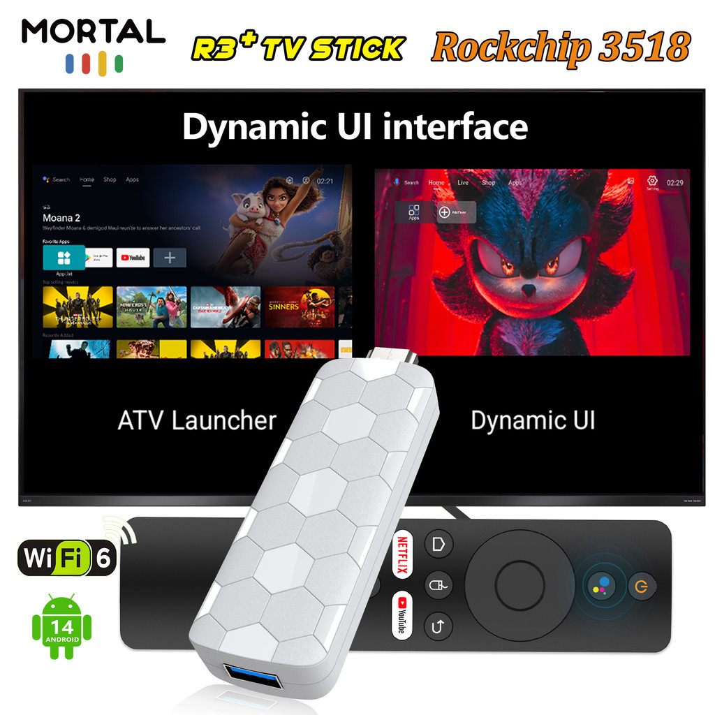 Jual Factory Price Android 14 TV Stick RK 3518 Voice Remote 4K Video ...