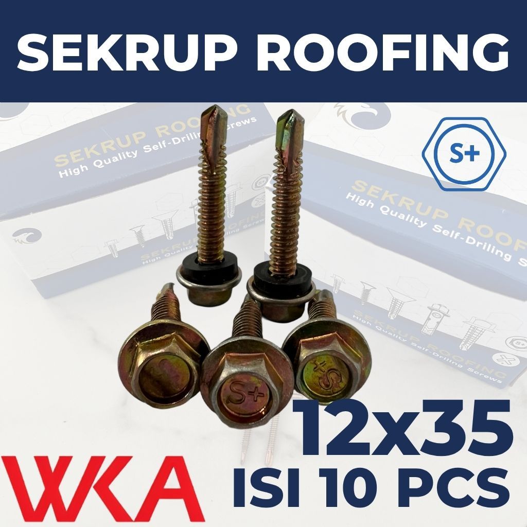 Jual Sekrup Roofing Baja Ringan 12x35 mm (ISI 10 PCS) – Baut Atap Seng ...