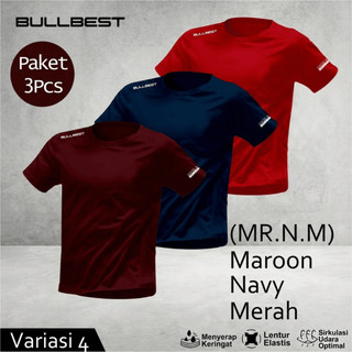 Paket 3 pcs Kaos Olahraga Pria KOZZO Dry Fit