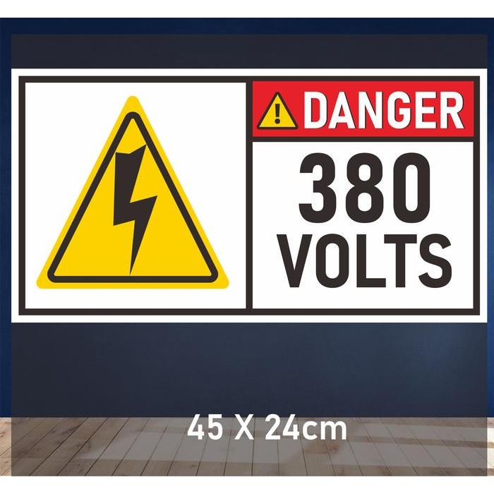 Jual Sticker Danger 380 volts High Voltage Besar 45x24cm | Shopee Indonesia