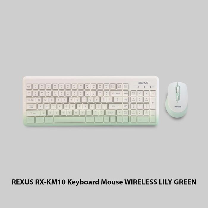 Jual REXUS RX-KM10 Keyboard Mouse WIRELESS - LILY GREEN | Shopee Indonesia