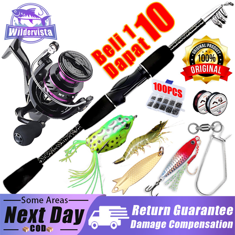 Wildervista # Beli 1 Dapat 10 # Joran Pancing Set Pancing Carbon Ultralight 1.6M-2.4M EVA Handle Joran Pancing Set Dengan Bahan Serat Karbon Joran Pancing Carbon Pancing Set Lengkap Untuk Memancing Combo Siap Pakai Untuk Pemula Dan Nelayan