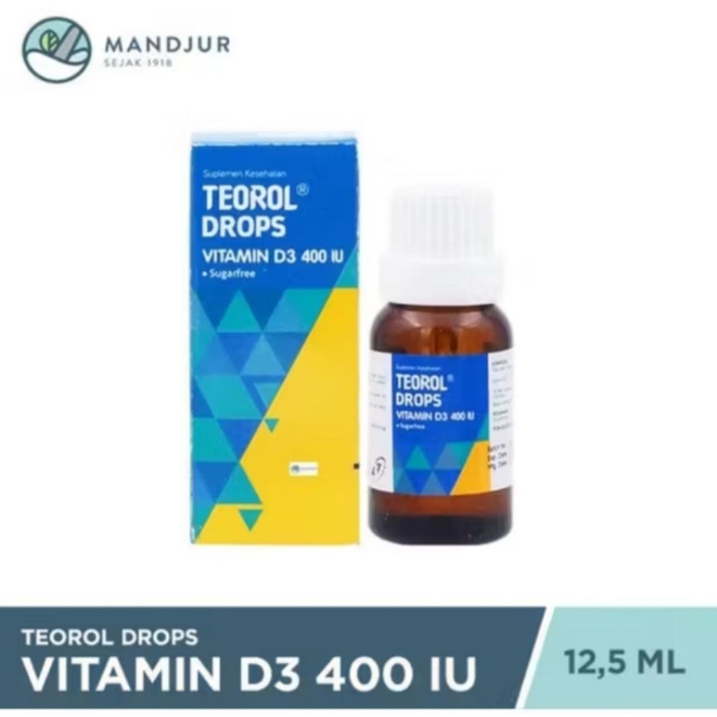 Jual TEOROL DROPS 12,5 ML - vitamin D3 Teorol Drops Vitamin D3 400 IU ...