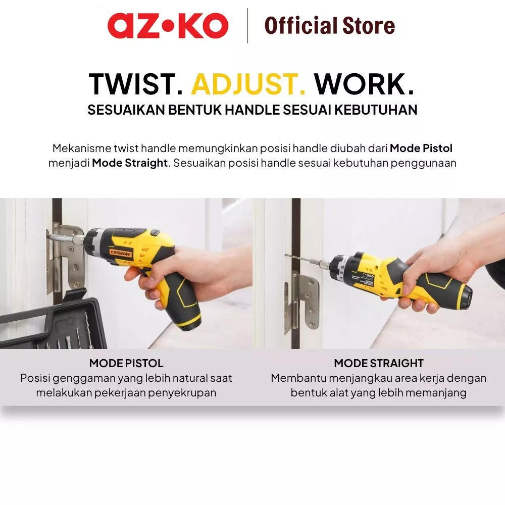 AZKO Krisbow Obeng Nirkabel Bmc 3.6V Ircs362 Cordless Screwdriver Electric Repair Tool - foto 1