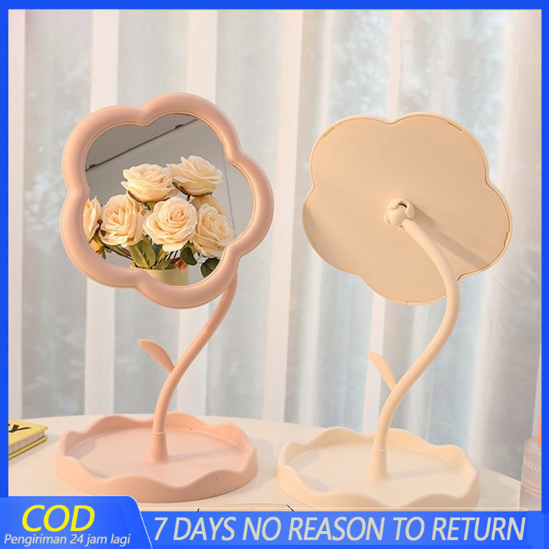 Jual BEAUTY Cermin Bunga Standing Mirror Makeup Rotating Cermin ...