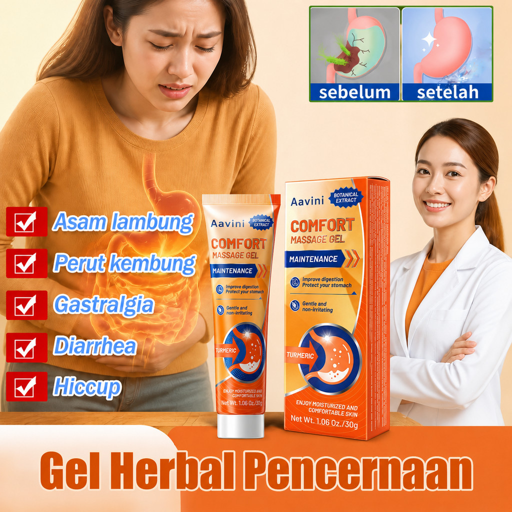 READY SIAP KIRIM Aavini Comfort Massage Gel Herbal Atasi Masalah Perut Kembung Asam Lambung