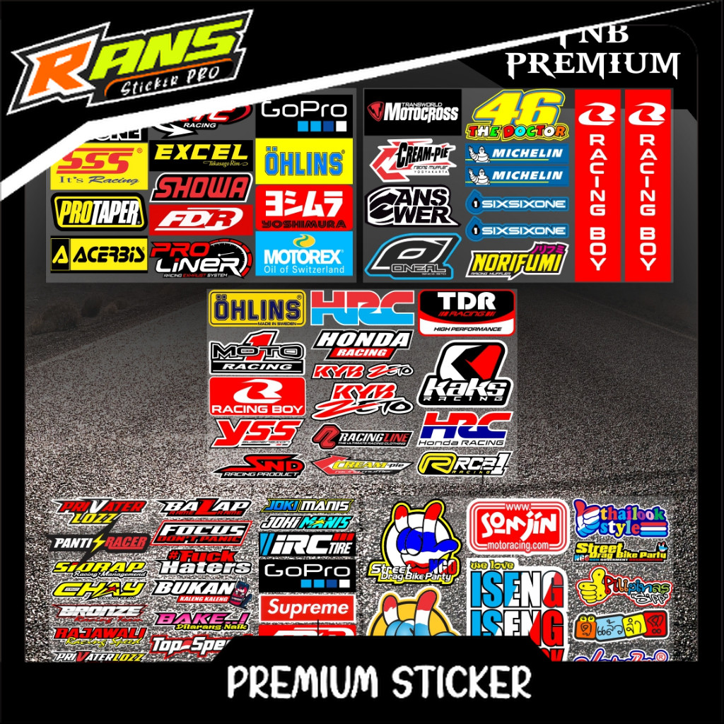 Jual Stiker Pack sudah di potong tema racing roadrace dan drag race PNB ...