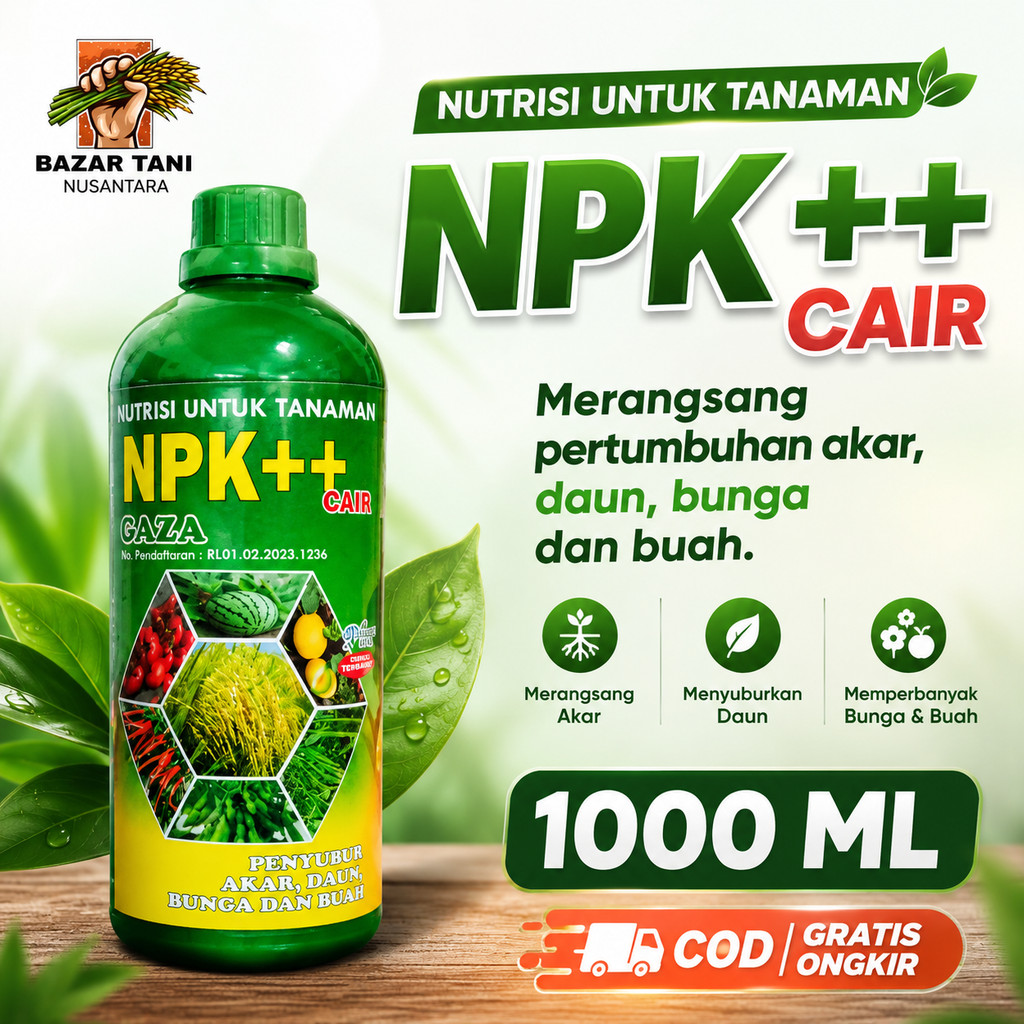 PUPUK DAUN NPK++ SUPLEMEN PENYUBUR AKAR DAUN BUNGA 1 LITER