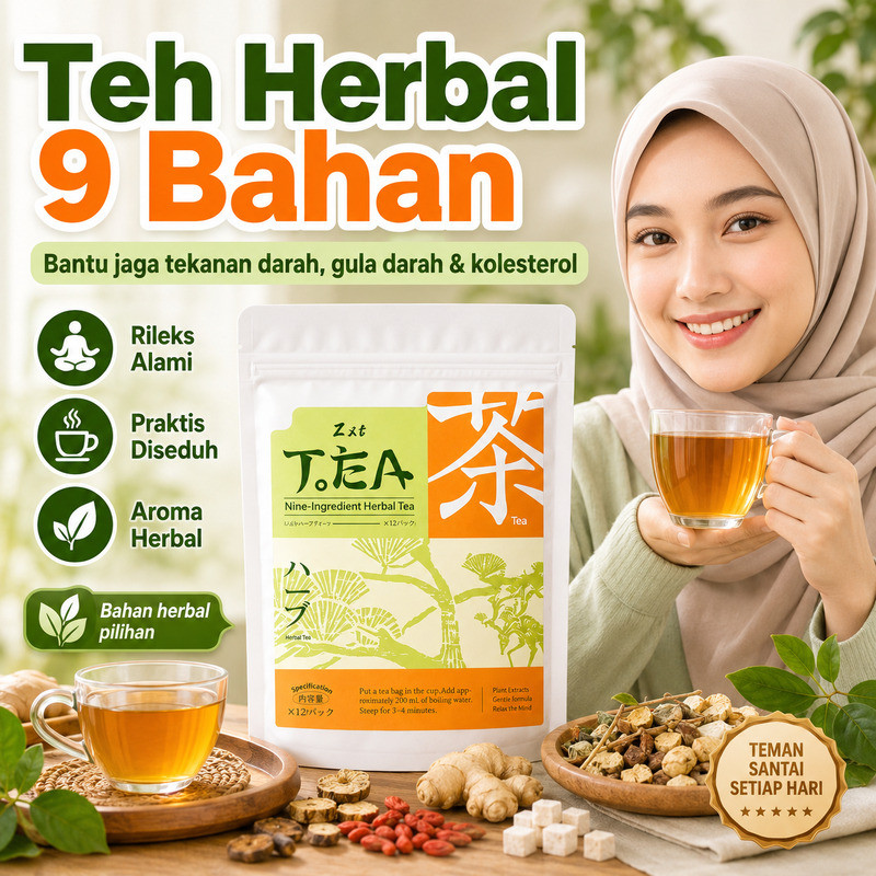 Terlaris  [Beli 1 Gratis 1] Teh Herbal 9 Bahan Atasi Kolesterol Tinggi, Lemak Darah | Lancarkan Aliran Darah, Badan Lebih Ringan  | Campuran Herbal Alami / Teh Detoks Antioksidan ,Teh Herbal 9 Daun | Obat Darah Tinggi  | Teh Tradisional Hipertensi