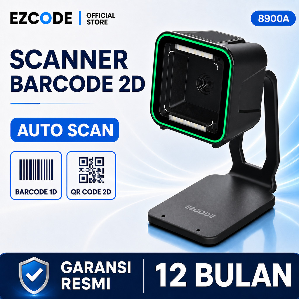Jual EZCODE Barcode Omni Scanner GT8900A Desktop 1D 2D Auto Scan QR ...