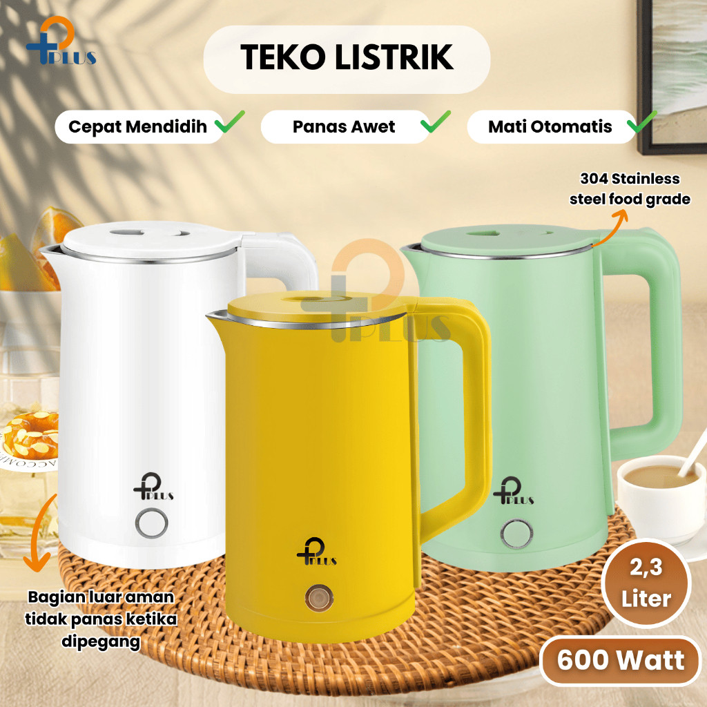 Jual sisilmerdiah254 -- PPLUS Teko Listrik 600W 2,3L Pemanas Air ...