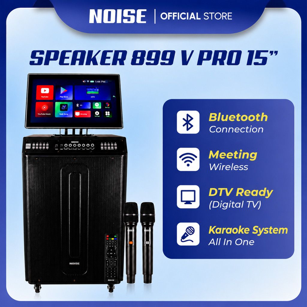 Product image NOISE Speaker Premium Karaoke Portable VIDEO PRO 15 Inch Touchscreen 18.5 Inch Bluetooth USB 2 Mic Wireless ANDROID 12.0 NS 899 V 1