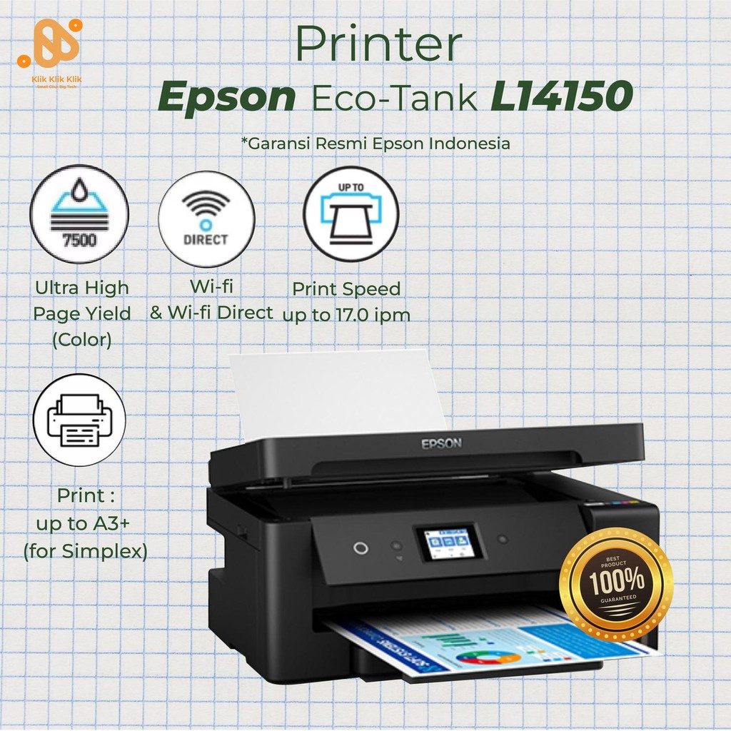 Jual Epson L14150 Ink Tank Printer Cetak A3 A4 Borderless WiFi Scan ...