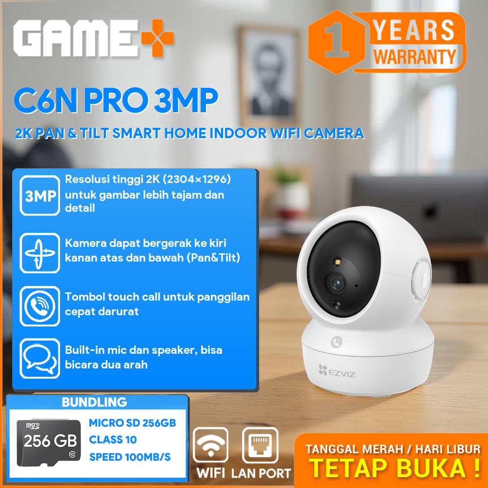 Jual EZVIZ C6N PRO 3MP 2K PAN & TILT SMART TRACKING & SMART COLOR NIGHT ...