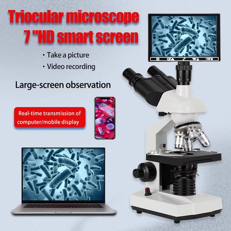 Jual Three eye biological microscope for scientific resear, mecine ...