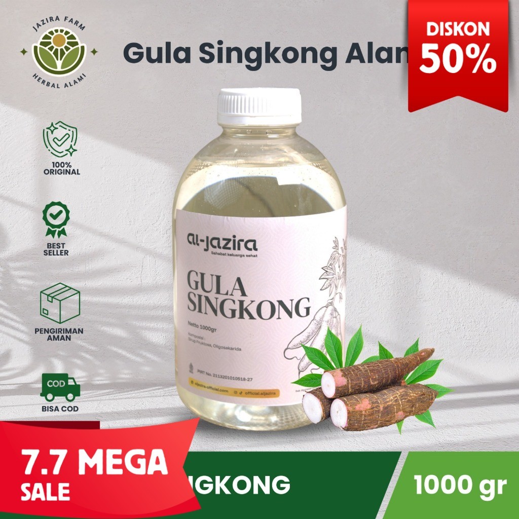Gula Singkong Cair Al-Jazira 1 kg Aman Untuk Diabetes, Free Gluten