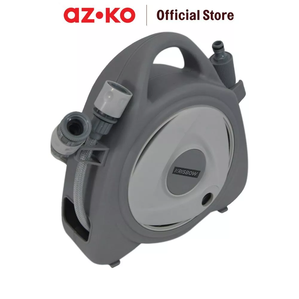 AZKO Krisbow Garden 10 Meter Selang Air Dengan Penggulung Manual Garden Hose Reel Penyiram Taman - foto 1
