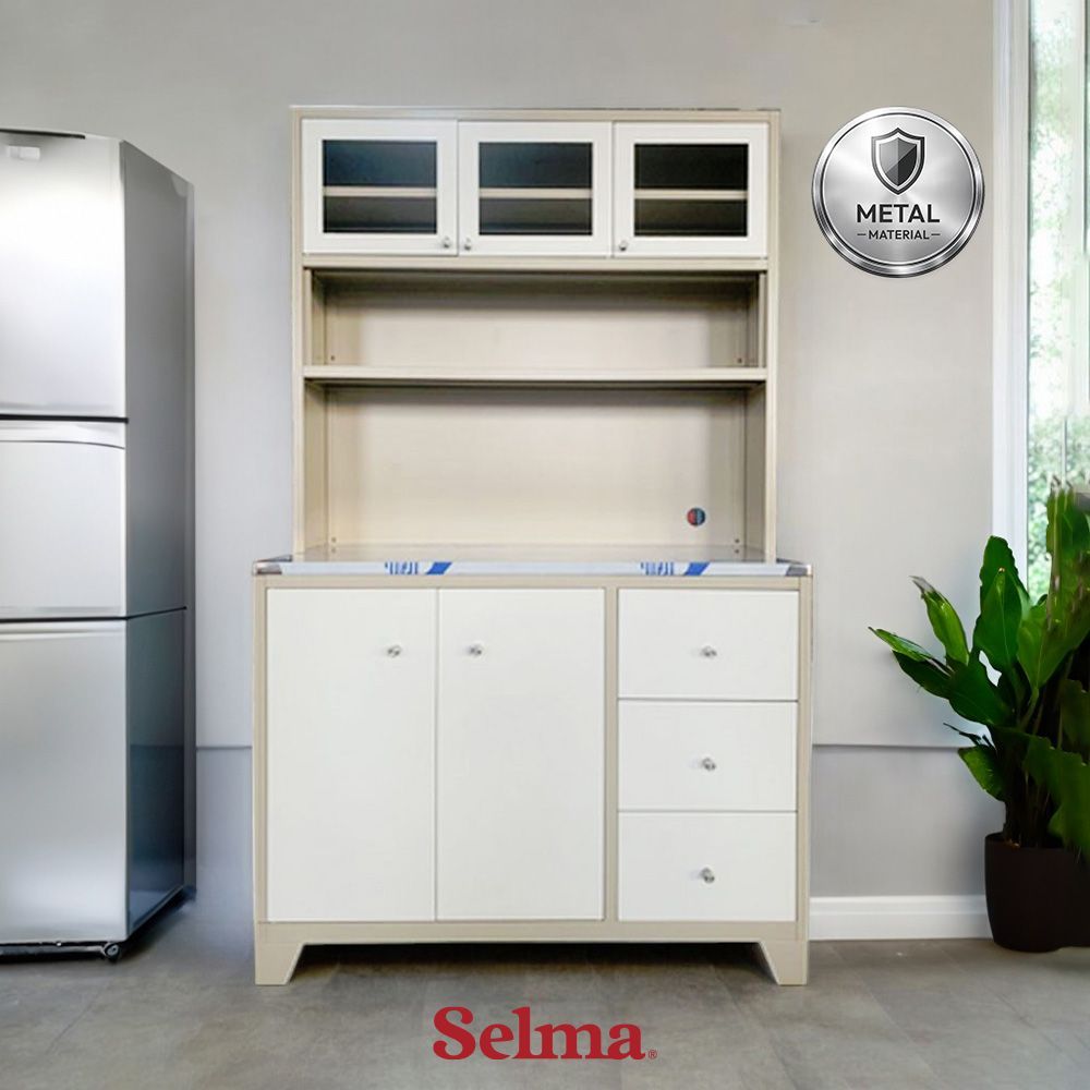 Selma Lennox Kabinet Dapur - Krem Lemari Dapur Kabinet Pantry Rak Kitchen Set Storage Masak