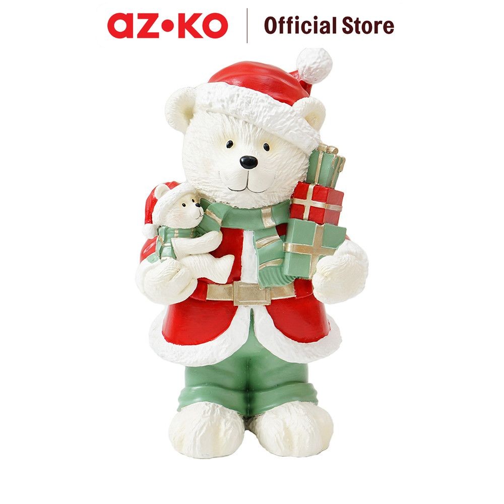 Jual AZKO Noelle Dekorasi Meja Natal Christmas Bear With Hat - Merah ...