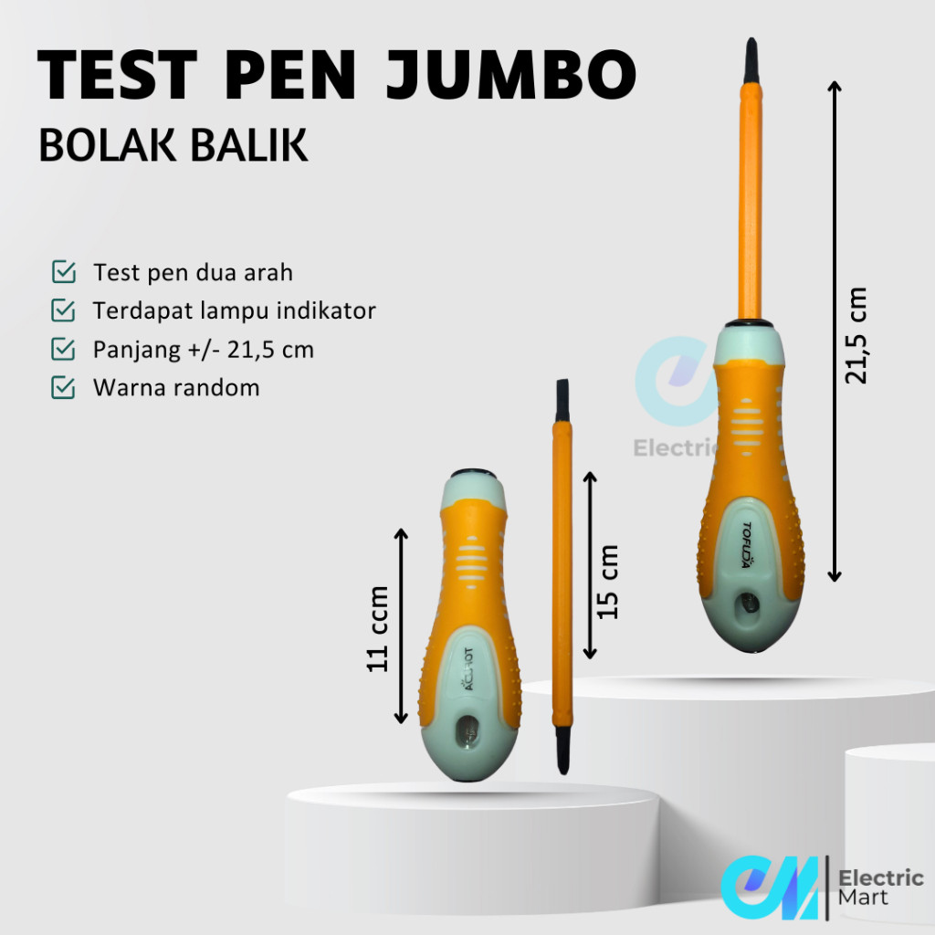 Jual Obeng Tespen Bolak Balik Plus Minus Testpen Listrik Multifungsi ...
