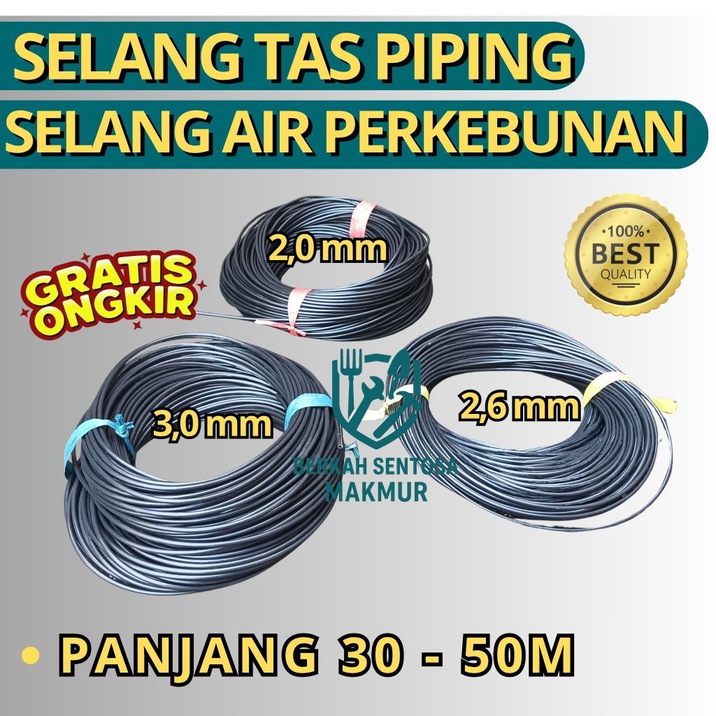 New (COD) Selang Tas Piping Air Irigrasi Perkebunan – Diameter 2,6mm 2.8mm 3mm | Panjang 50M Kualitas Terjamin