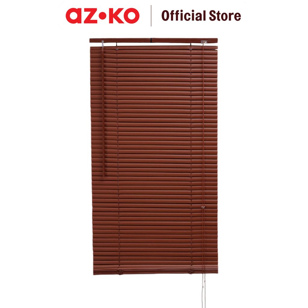 AZKO Forhom 120x220 cm Venetian Blind 25 Mm - Cokelat Teak Tirai Penutup Kerai Hordeng Venetian Penghalau Cahaya Aksesoris Jendela