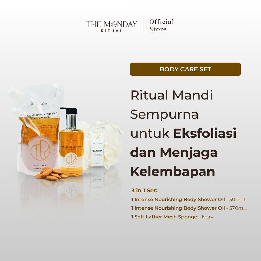 Jual [3in1 Set] The Monday Ritual Intense Nourishing Body Shower Oil ...