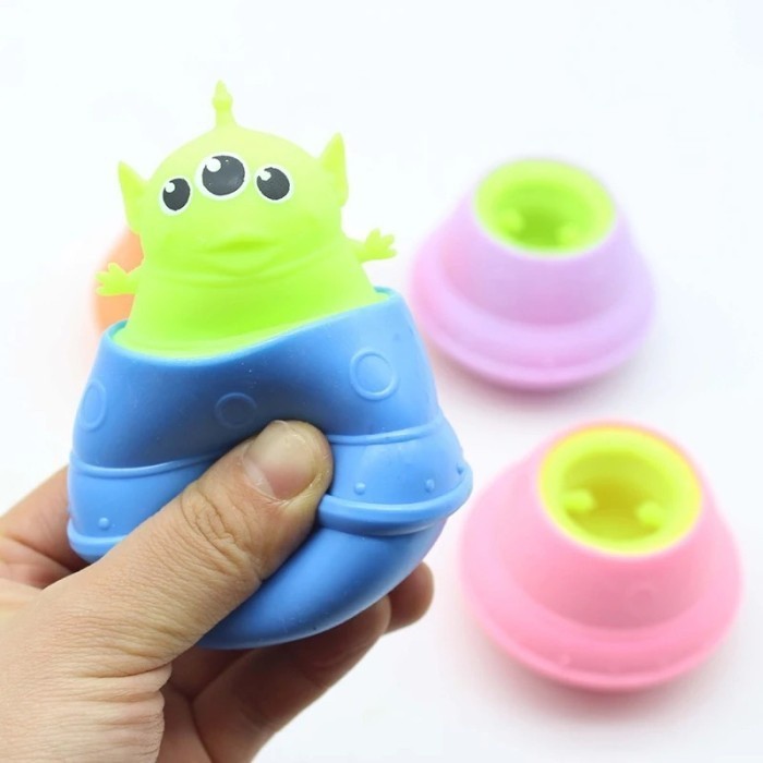 Jual [MS] TERMURAH ALIEN UFO SQUEEZE POP UP TOY fidget viral squishy ...