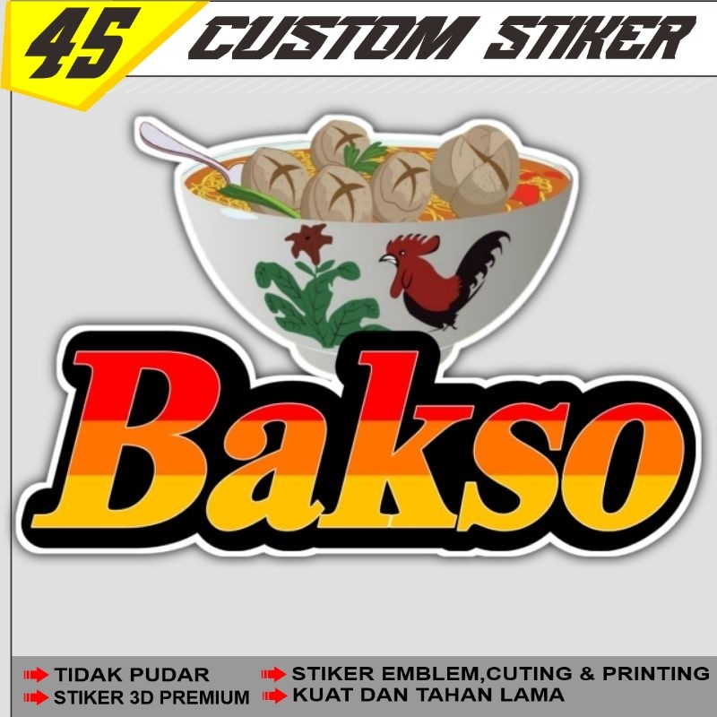 Jual Stiker Bakso | Stiker Aksesoris Gerobak Jualan | Shopee Indonesia