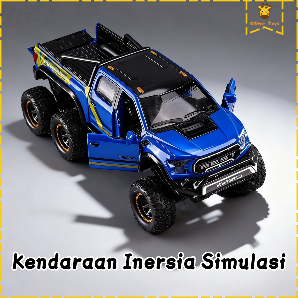 Gstar Mobil Off - Road Mainan Peredam Pegas, Bisa Buka Pintu Banyak & Bunyi Cahaya saat Tekan Bagian Depan, Hadiah Anak Seru