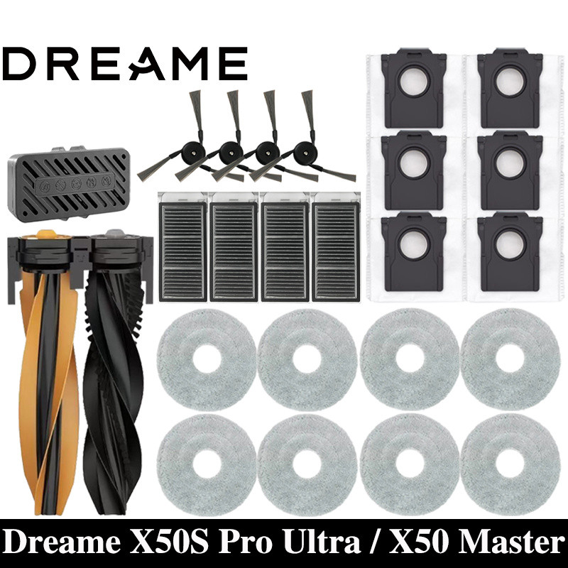 Roboter-Deals Zubehör Set Ersatzteile Für Dreame L20 Ultra 2X Filter Seitenbuerste Pad 1x Hauptbuerste Roboter Deals