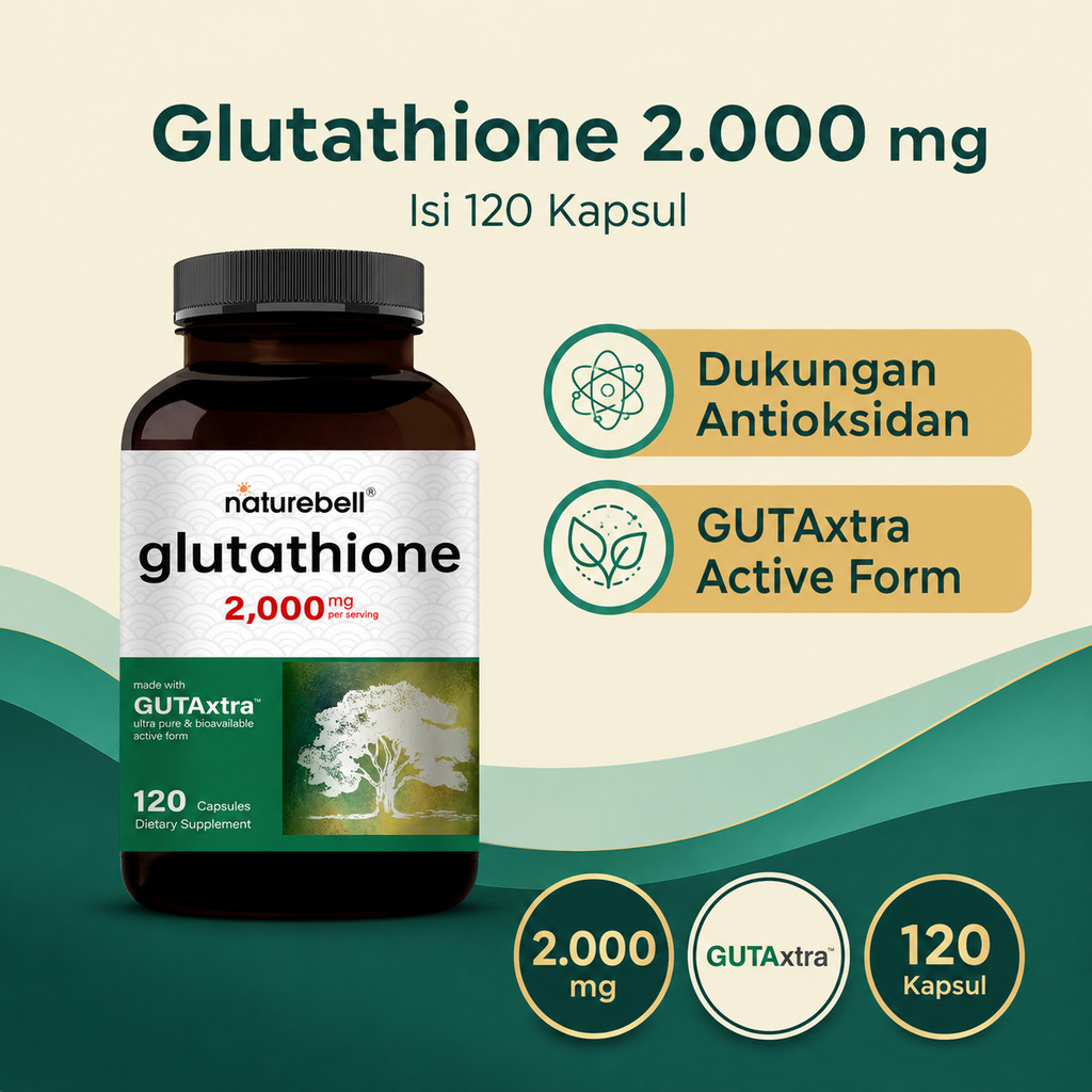 naturebell glutathione 2000mg Jual GUTAxtra Suplemen Pemutih Kulit Badan & Wajah / Vitamin Menghilangkan Flek Hitam & Anti-Aging / Penyerapan Maksimal Glowing Original Glutathione deficiency in Parkinson's Program:12 Week Regenerative Renewal selenium supplement