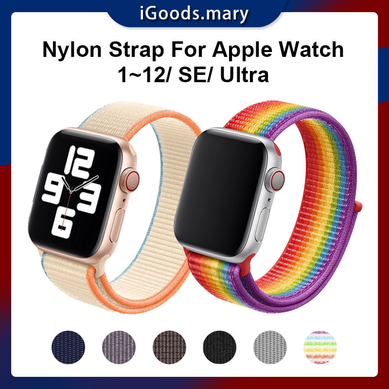 Nylon Strap for iWatch Series 12 11 10 9 8 7 6 SE 5 4 3 2 44 mm 40mm 42mm 38mm Watchband Sport Loop Watch Band