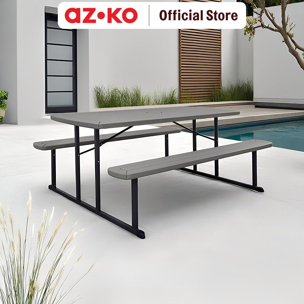 Jual AZKO New Storm 182 cm Set Bangku & Meja Taman - Cokelat Bangku Dan ...