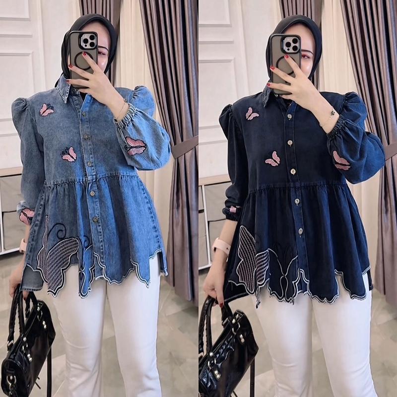 Blus Bordir Wanita Ruffle
