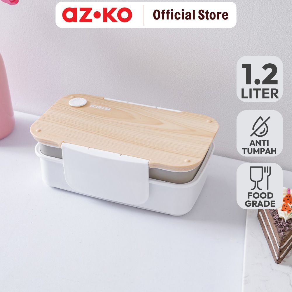 Jual AZKO Kris Kotak Makan 2 Susun Plastik 1.2 Liter - Putih Bento Box ...
