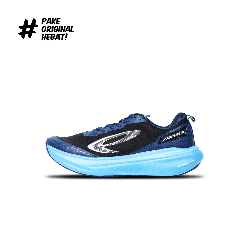 Jual 910 Sepatu Running Aurorun Stride - Hitam/Biru/Navy | Shopee Indonesia
