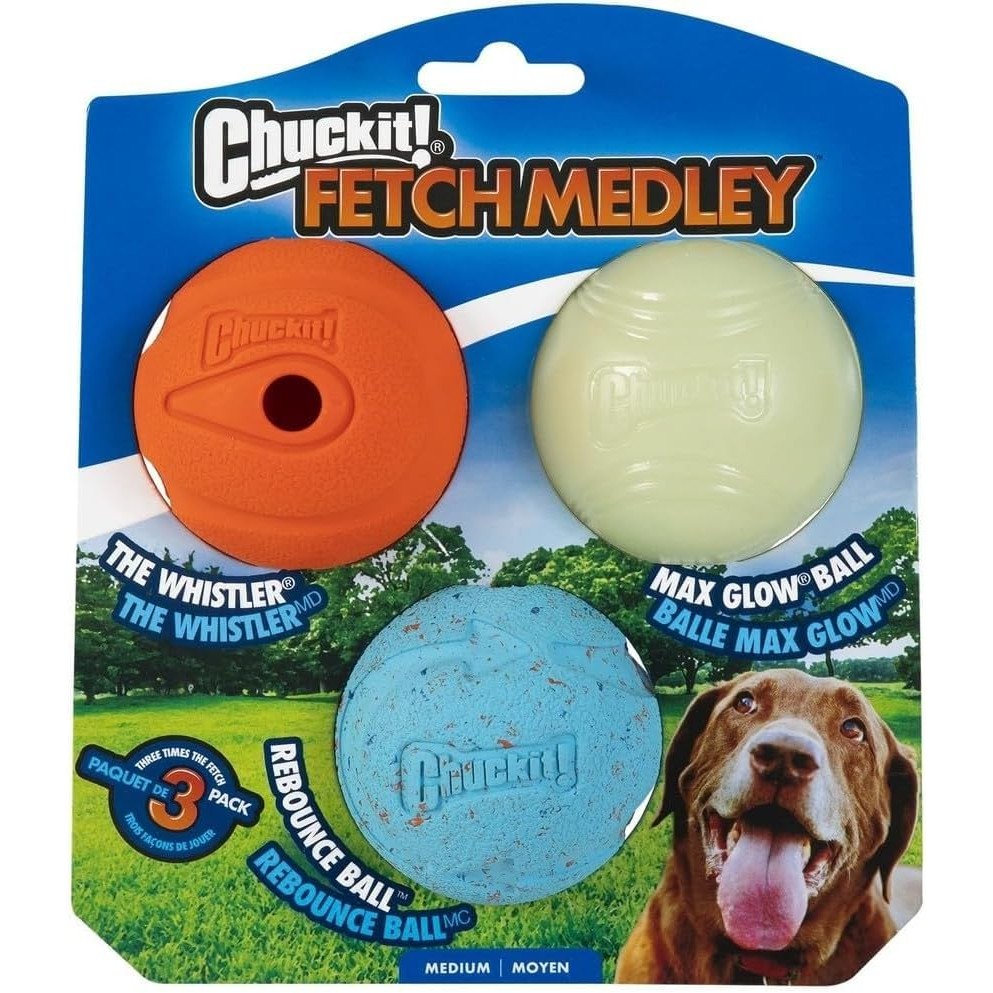 Jual Chuckit Fetch Medley Dog Ball Dog Toys, Pack of Shopee