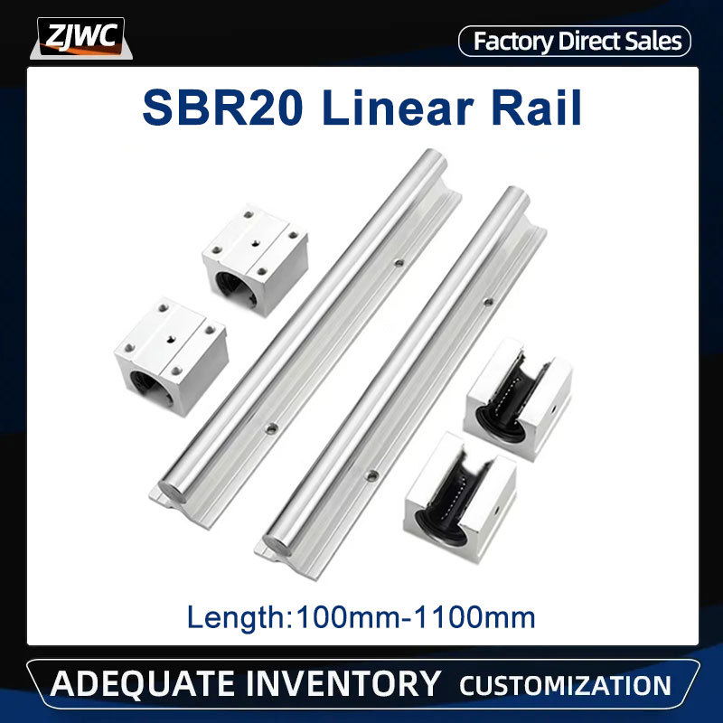 Vevor Linear Rail 2 Set SBR20-1000mm 2 Linear Rail Guide And 4SBR20UU Bearing Block Linear Slide Guide Vevor Linear Rail 2 Set SBR20-1000mm 2 Linear Rail Guide And 4SBR20UU Bearing Block Linear Slide Guide